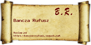 Bancza Rufusz névjegykártya